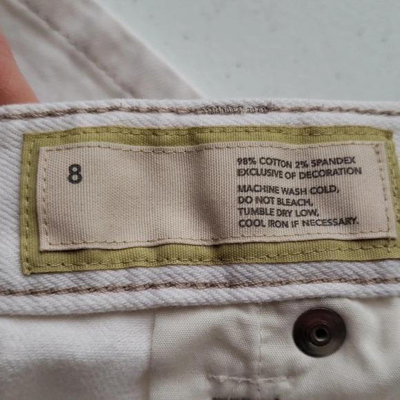 Loft Original Bootcut Jeans Women's 8 White with Constrast Thread Denim Casual - Picture 6 of 12